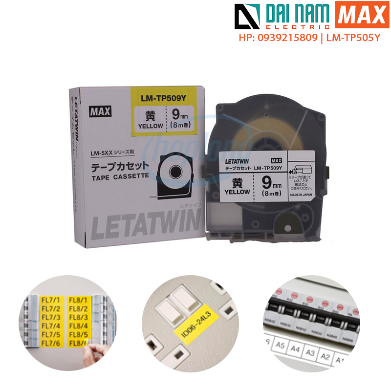 Nhãn in LM-TP505Y dùng cho máy in LM550A, Màu vàng Khổ 5mmx8M