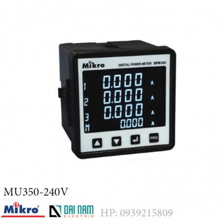 Mikro DPM380B-415AD 數位功率計尺寸 96mmx96mm