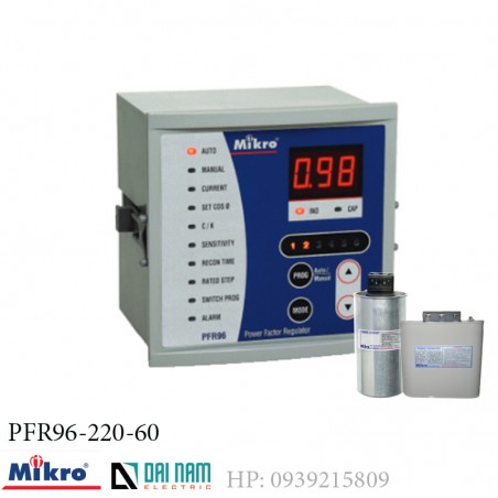 Bộ điều khiển tụ bù Mikro 6 Cấp PFR96–220–60. Dùng cho điện 3P 220V/60HZ
