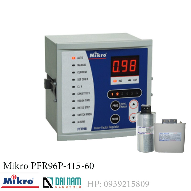 Bộ điều khiển tụ bù Mikro 6 Cấp PFR96P–415–60 Dùng cho điện 3P 380V/60HZ
