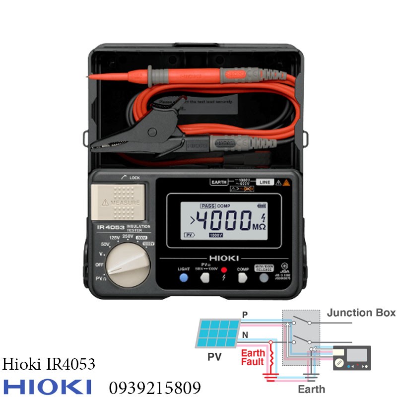 Hioki IR4053 เครื่องวัดความต้านทานฉนวนแรงดันไฟฟ้า 50/125/250/500/1000V