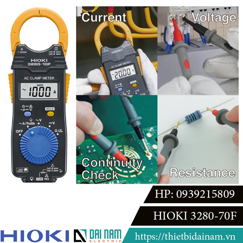 Hioki クランプメーター 3280-70F 範囲 1000A/AC 拡張 4200A/AC 電圧 600VAC/DC