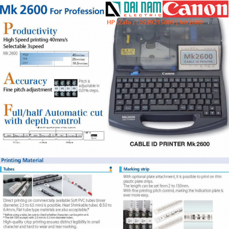 Máy in đầu cốt MK2600 Canon, printer tube Canon MK2600 kết nối PC