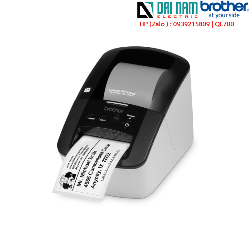 Brother QL-700 스티커 라벨 프린터, 라벨 크기 12-62mm, 300dpi