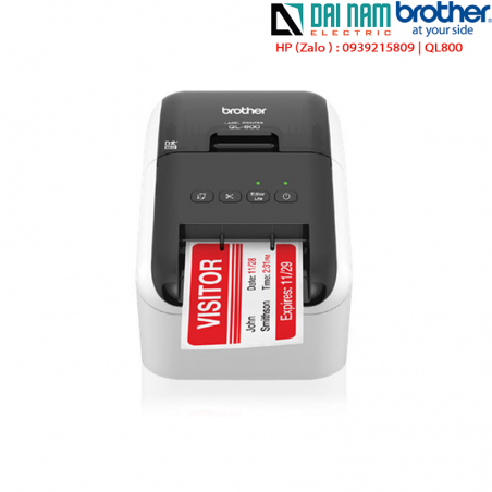 Brother QL-800 sticker label printer, label size 12-62mm, 600dpi