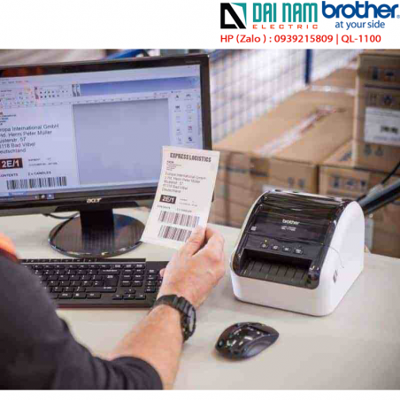 Brother QL-1100 sticker label printer, label size 104mm, 300dpi