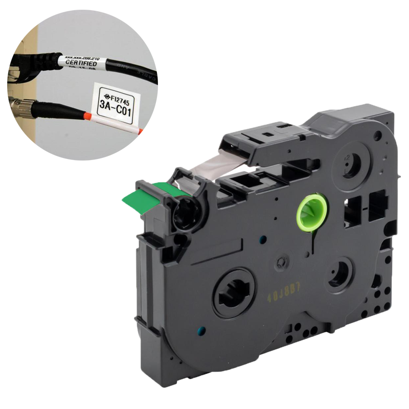 Nhãn in siêu dẻo Brother TZe-FX751 Chữ đen nền xanh khổ 24mmx8M Nhãn in siêu dẻo Brother TZe-FX751 Chữ đen nền xanh khổ 24mmx8M