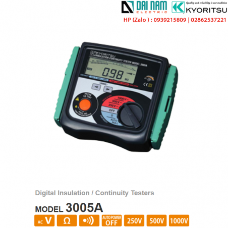 Đồng hồ đo điện trở cách điện KYORITSU 3005A thiết bị kiểm tra cách điện KYORITSU 3005A