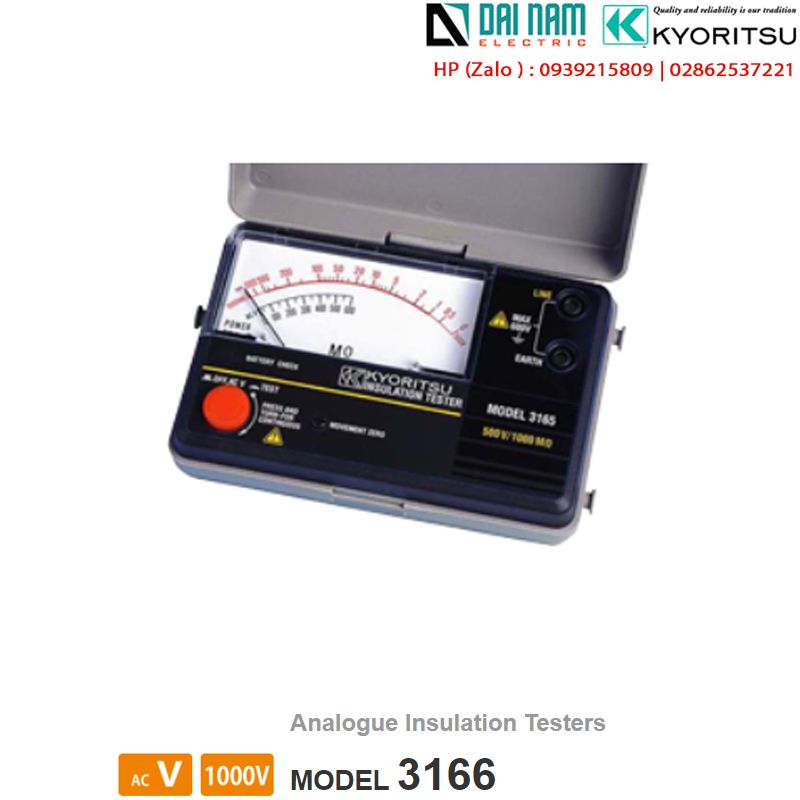 Đồng hồ đo điện trở cách điện KYORITSU 3166 thiết bị kiểm tra cách điện KYORITSU 3166