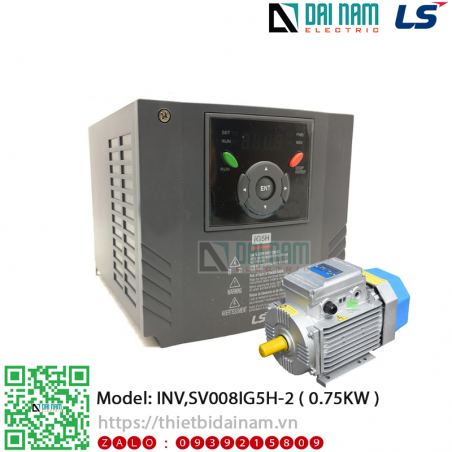 Biến tần 3 Pha LS INV,SV008IG5H-2 Công suất 0.75 KW 1HP điện áp 200~230VAC