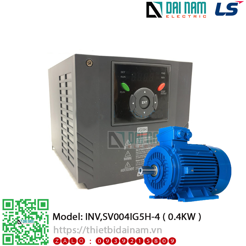 Biến tần 3 Pha LS INV,SV004IG5H-4 Công suất 0.4 KW 1/2HP điện áp 380~480VAC