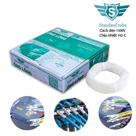 Tube printer with cable number DN-TU332N, white, Phi 3.2mm, length 100M/Roll